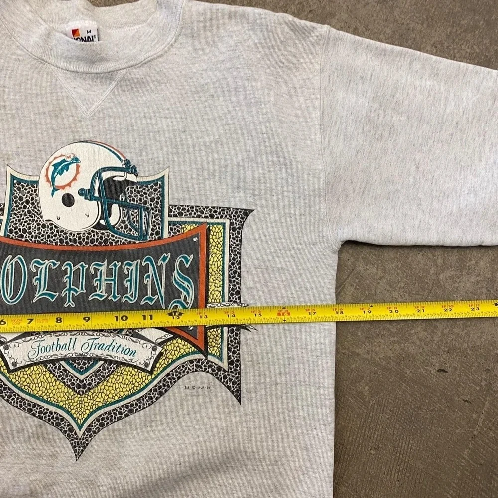 Vintage NFL Miami Dolphins Old English Signal Sports Football 90s Crewneck M